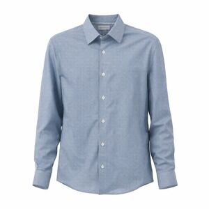 CONSTRUCT Mens Blue Geometric Print Button Down Shirt Size S 14/14.5 32/33